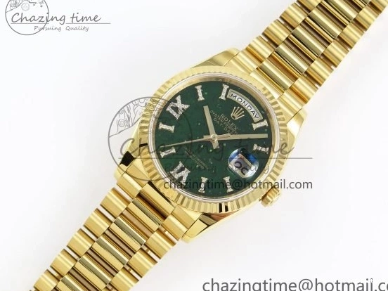 Dial 36 Green Edition YG Bracelet RAF YG Best on A2836 1:1 Date Stone Day Roman 0215